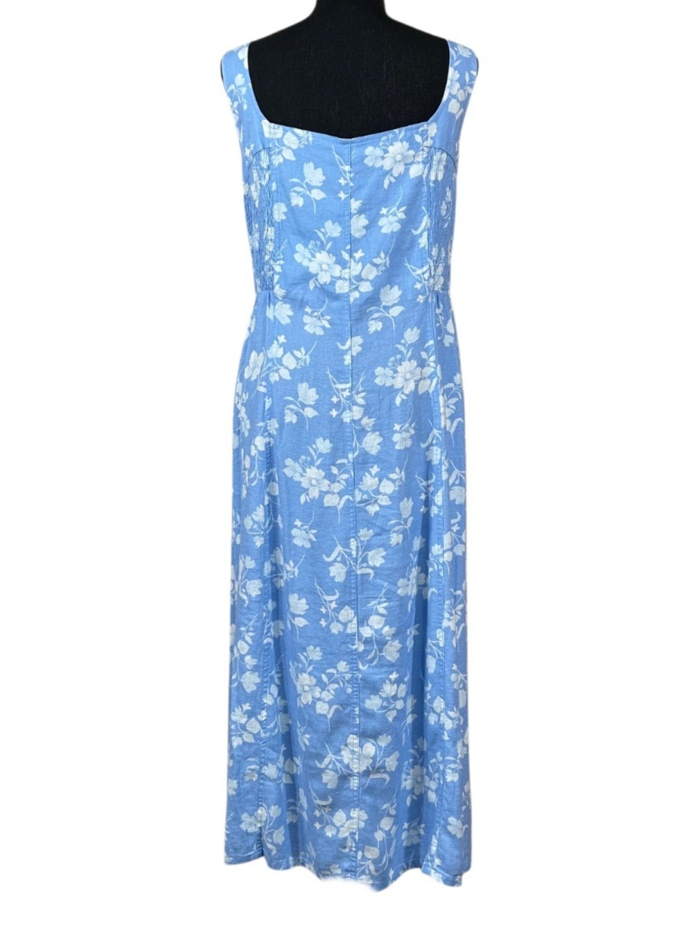 Old Navy NWT Blue Floral Sleeveless Linen Midi Dress Size XXL - Picture 3 of 11
